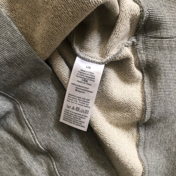 J. Crew V-neck Cotton Terry Hoodie Heather Grey Large NWOT - Picture 9 of 9